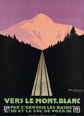 GEORGES DORIVAL (1879-1968). VERS LE MONT - BLANC. Group of 3 posters. 1928. Each 41x29 inches, 106x75 cm. Lucien Serre, Paris.